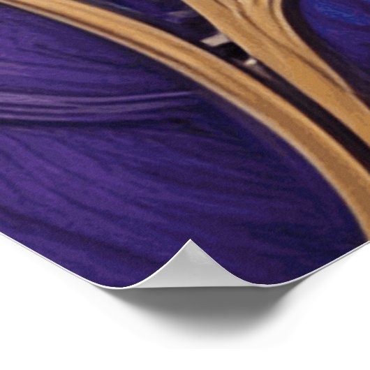 Schönes Jugendstil Blaues aquamarines Poster (Ecke)