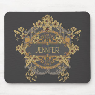 Schönes Jugendstil-Design mit Blume Mousepad