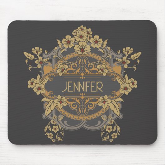 Schönes Jugendstil-Design mit Blume Mousepad (Vorne)