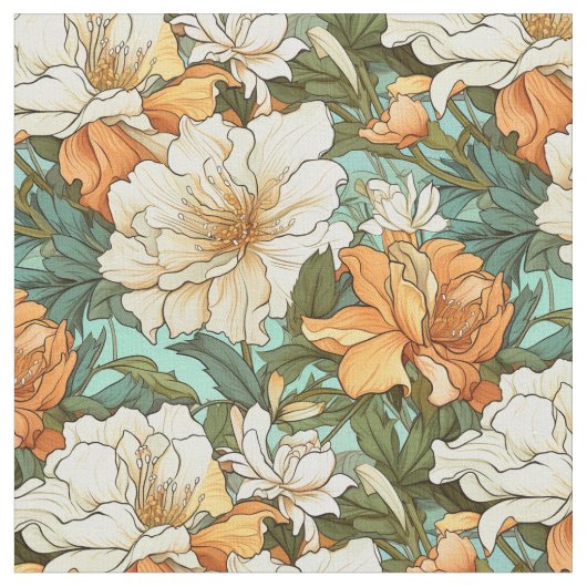 Schönes Jugendstil-Muster Stoff (Nahaufnahme)