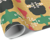 Schönes Juneteentchen einzigartiges Design Rot Grü Geschenkpapier (Rolleneckpunkt)