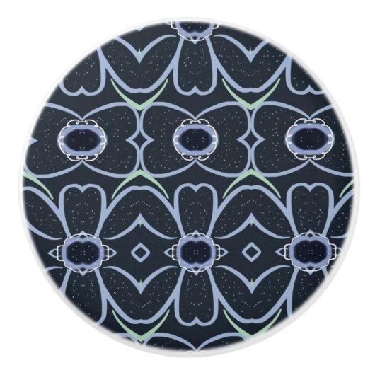 Schönes Kabinett der floralen Marine Keramikknauf (Vorderseite)