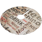 Schönes Kaffee-Espresso Cappucino Muster Polyester Weihnachtsbaumdecke (Schrägansicht)