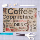 Schönes Kaffee-Espresso Cappucino Muster Seidenpapier (Handwerk)