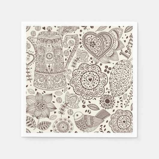 Schönes Kaffee Küche Getränk Serviette (Vorderseite)