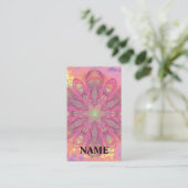 Schönes Kaleidoskop in Rosa mit Textur Visitenkarte (Stehend Vorderseite)