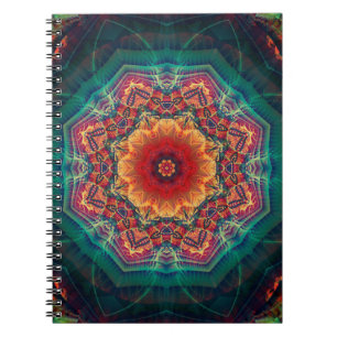 Schönes Kaleidoskop, mehrfarbige Blume Notizblock
