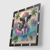 Schönes Kalk Tropisches Bad Quadratische Wanduhr (Winkel)