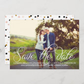 Schönes Kalligrafie-Script-Foto Save the Date (Vorne/Hinten)