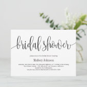 Schönes kalligrafisches EDITABLE FARBBrautparty Einladung (Stehend Vorderseite)