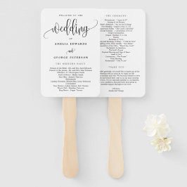 Schönes kalligrafisches Hochzeitsprogramm für FARB Fächer