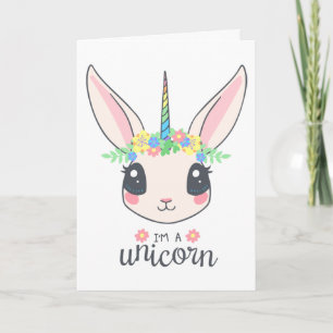 Schönes Kaninchen, ich bin ein Einhorn Karte