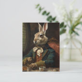 Schönes Kaninchen im Anzug Postkarte (Stehend Vorderseite)