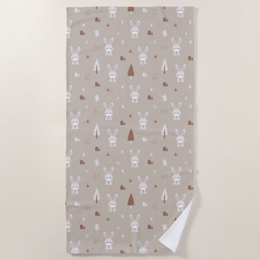 Schönes Kaninchen Pattern Badetuch (Vorderseite)
