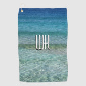 Schönes Karibisches Meer Mit Monogramm Golfhandtuch (Vorderseite)