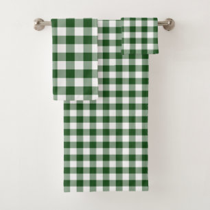 Schönes Kariertes HandtuchSet aus Gingham und Wei Badhandtuch Set