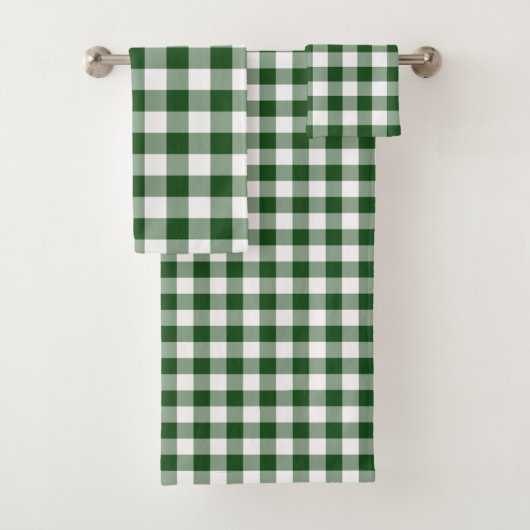 Schönes Kariertes HandtuchSet aus Gingham und Weiß Badhandtuch Set (Insitu)