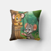 Schönes Karikaturenkissen Kissen (Rückseite)