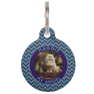 Schönes Katzen-Vater-Geschenk Chevron-Druck Haustiermarke