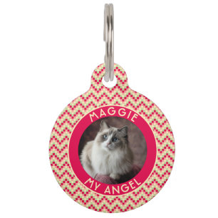 Schönes Katzenbesitzer-Geschenk Abstract Chevron Haustiermarke