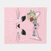 Schönes Katzengesicht Meow, Kitty Lover Geschenk, Fleecedecke (Vorderseite (Horizontal))