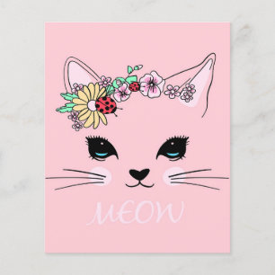 Schönes Katzengesicht Meow, Kitty Lover Geschenk,  Flyer