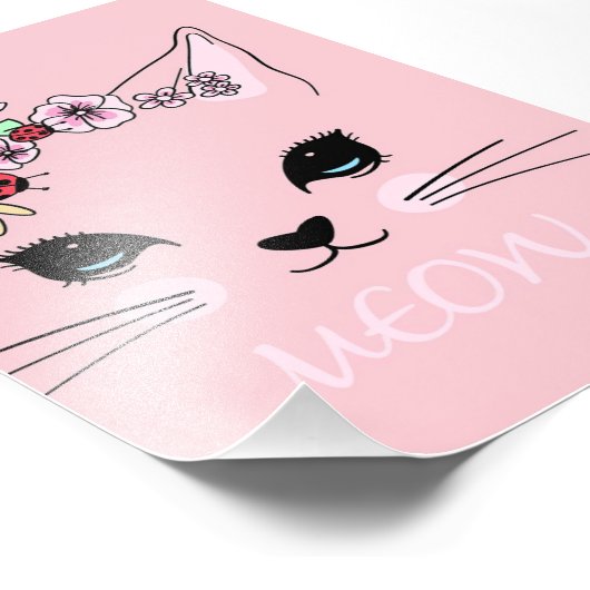 Schönes Katzengesicht Meow, Kitty Lover Geschenk,  Fotodruck (Ecke)