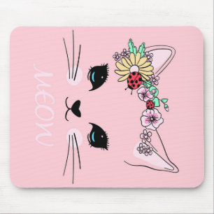 Schönes Katzengesicht Meow, Kitty Lover Geschenk, Mousepad