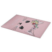 Schönes Katzengesicht Meow, Kitty Lover Geschenk, Schneidebrett (Ecke)