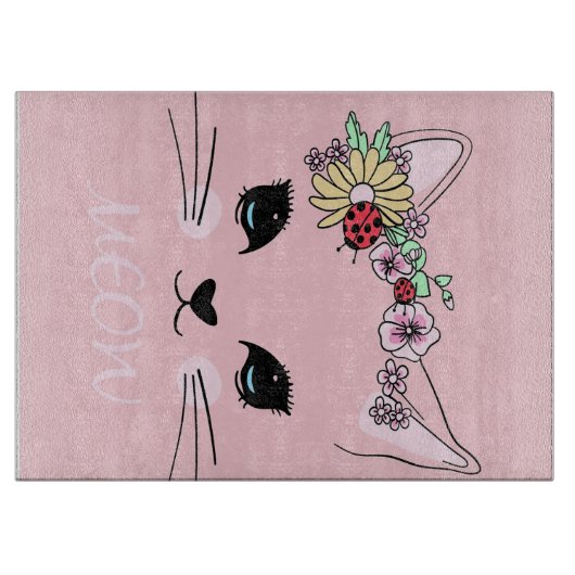Schönes Katzengesicht Meow, Kitty Lover Geschenk, Schneidebrett (Vorderseite)