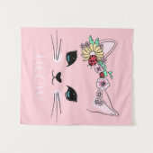 Schönes Katzengesicht Meow, Kitty Lover Geschenk, Wandteppich (Vorderseite (Horizontal))