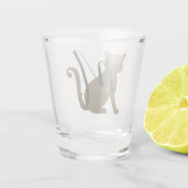 Schönes Katzenmonogramm Schnapsglas (Rückseite)
