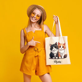 Schönes Katzenpaar Design Tote Tasche
