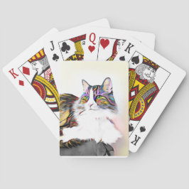Schönes Katzenregenbogenfell handgemalt Foto Spielkarten