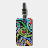 Schönes keltisches Mandala mit farbenfrohen Wirbel Gepäckanhänger (Vorderseite vertikal)