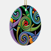 Schönes keltisches Mandala mit farbenfrohen Wirbel Keramikornament (Rechts)