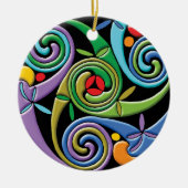 Schönes keltisches Mandala mit farbenfrohen Wirbel Keramikornament (Vorne)