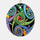 Schönes keltisches Mandala mit farbenfrohen Wirbel Keramikornament (Links)