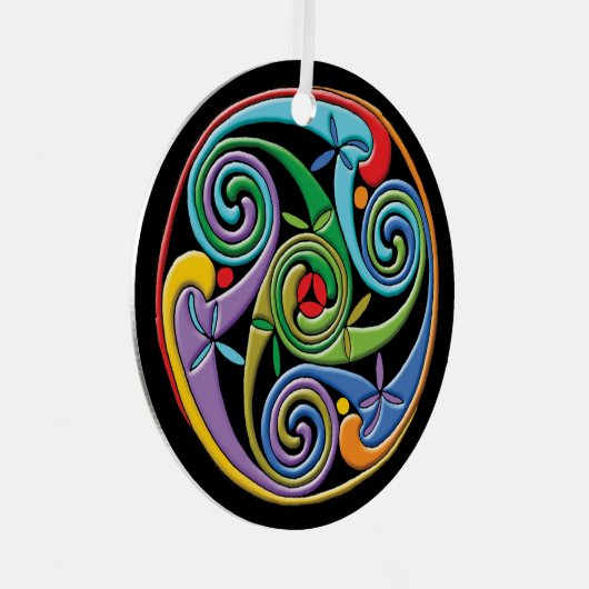 Schönes keltisches Mandala mit farbenfrohen Wirbel Ornament Aus Metall (Vorderseite Rechts)