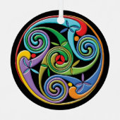 Schönes keltisches Mandala mit farbenfrohen Wirbel Ornament Aus Metall (Vorderseite)