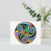 Schönes keltisches Mandala mit farbenfrohen Wirbel Postkarte (Stehend Vorderseite)