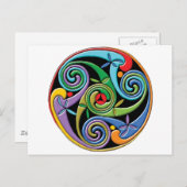 Schönes keltisches Mandala mit farbenfrohen Wirbel Postkarte (Vorne/Hinten)