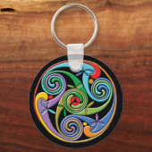 Schönes keltisches Mandala mit farbenfrohen Wirbel Schlüsselanhänger (Vorderseite)