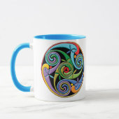 Schönes keltisches Mandala mit farbenfrohen Wirbel Tasse (Links)