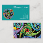 Schönes keltisches Mandala mit farbenfrohen Wirbel Visitenkarte (Vorne/Hinten)