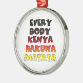 Schönes Kenia-Design für Phantastische Textpassage Silbernes Ornament (Links)