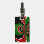 Schönes Kenya Black Red Green Color Design Flag Gepäckanhänger (Vorderseite vertikal)
