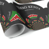 Schönes Kenya Black Red Green Color Design Flag Geschenkpapier (Rolleneckpunkt)