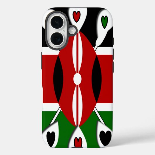 Schönes Kenya Lovely Herzen Phantastische Musterku Case-Mate iPhone Hülle (Rückseite)
