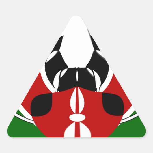 Schönes Kenya Tapestes: Kenyan Flag Butterfly Mo Dreieckiger Aufkleber (Vorderseite)